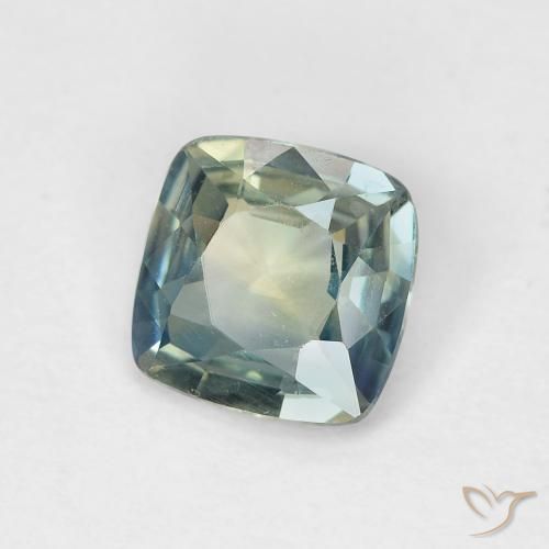 Zaffiro Blu verdastro naturale da 0.88 ct, Cuscino, VVS