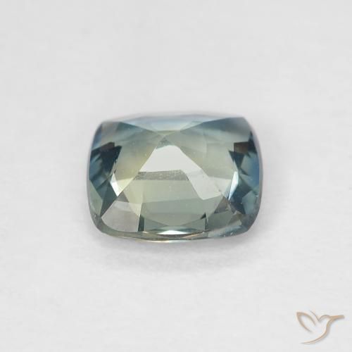 Zaffiro Blu verdastro naturale da 0.88 ct, Cuscino, VVS
