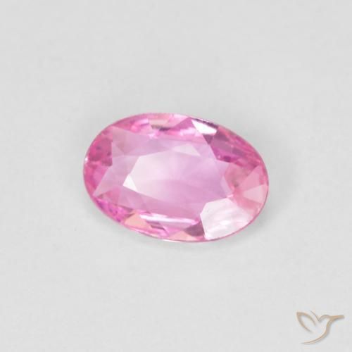 Zaffiro Rosa intenso naturale da 0.40 ct, Ovale, VVS