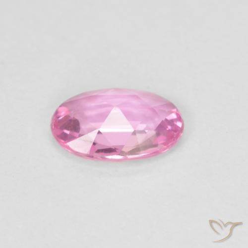 Zaffiro Rosa intenso naturale da 0.40 ct, Ovale, VVS