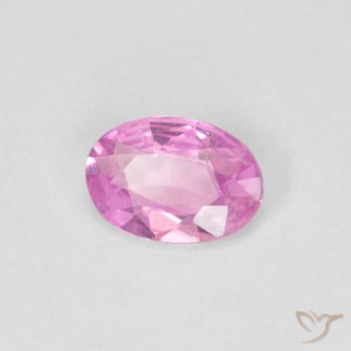 Zaffiro Rosa porpora chiaro reale naturale da 0.37 ct, Ovale, VVS