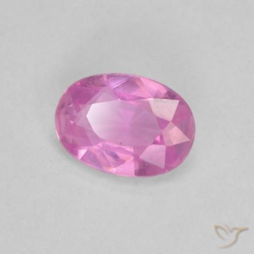 Zaffiro Viola rosato brillante naturale da 0.47 ct, Ovale, VVS-VS