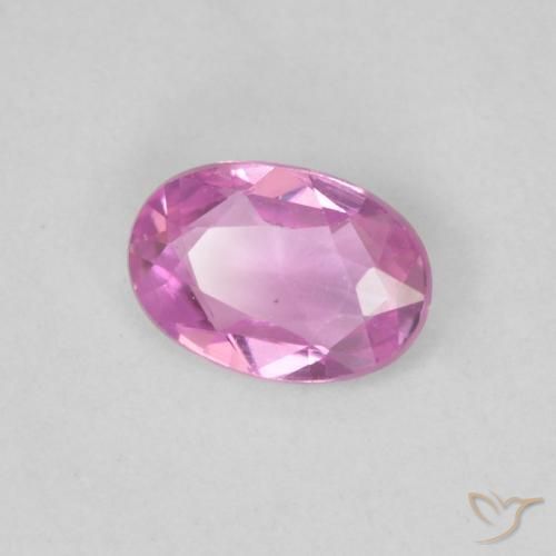 Zaffiro Viola rosato brillante naturale da 0.43 ct, Ovale, VVS-VS