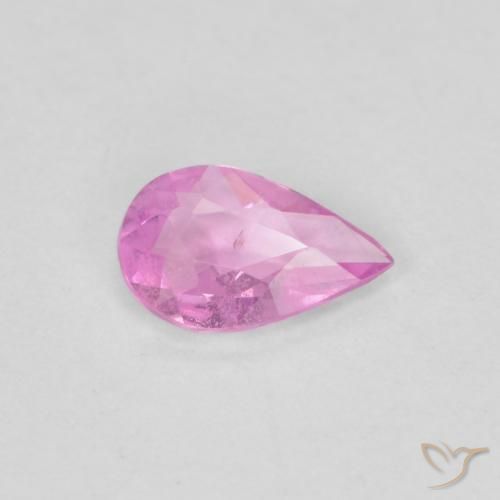 Zaffiro Viola rosato brillante naturale da 0.26 ct, Forma a pera, VS
