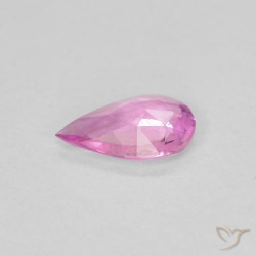 Zaffiro Viola rosato brillante naturale da 0.26 ct, Forma a pera, VS