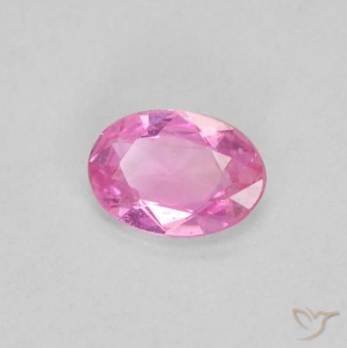 Zaffiro Rosa porpora reale naturale da 0.38 ct, Ovale, VVS