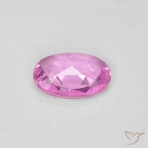 Zaffiro Rosa intenso naturale da 0.38 ct, Ovale, VVS