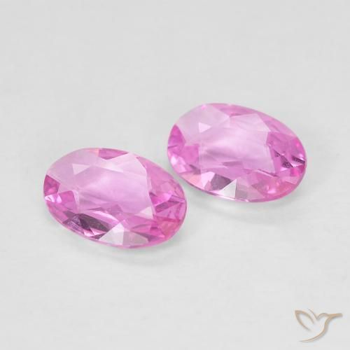 Gemme di Zaffiro Rosa chiaro naturale da 0.65 ct, Ovale, VVS-VS
