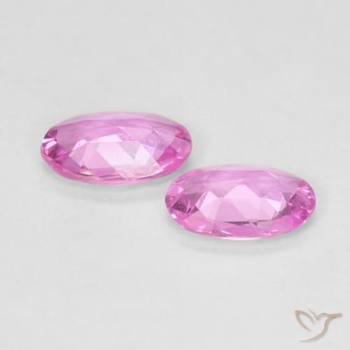 Gemme di Zaffiro Rosa chiaro naturale da 0.65 ct, Ovale, VVS-VS