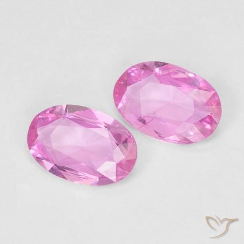 Gemme di Zaffiro Rosa naturale da 0.75 ct, Ovale, VVS-VS