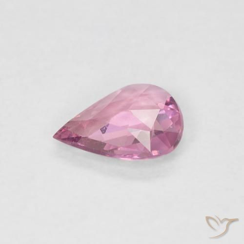 Zaffiro Rosa viola naturale da 0.38 ct, Forma a pera, VS