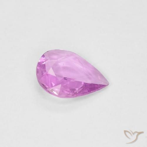 Zaffiro Rosa chiaro naturale da 0.34 ct, Forma a pera, VS