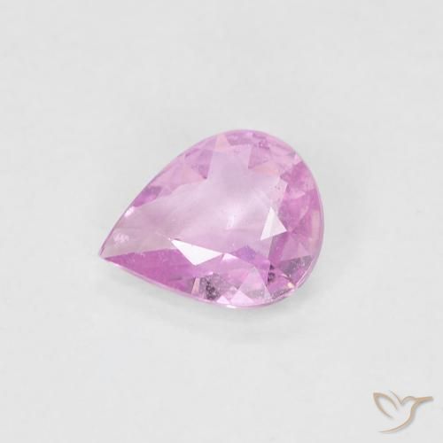 Zaffiro Rosa porpora chiaro reale naturale da 0.48 ct, Forma a pera, VS