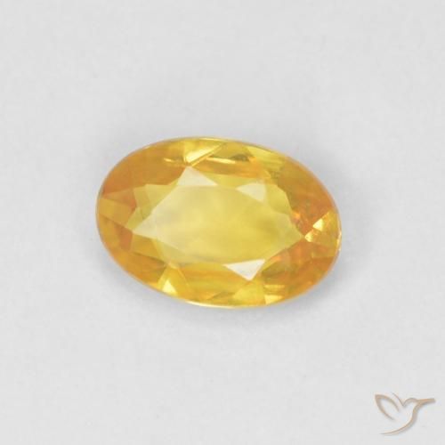 Zaffiro Oro brillante naturale da 0.54 ct, Ovale, VVS