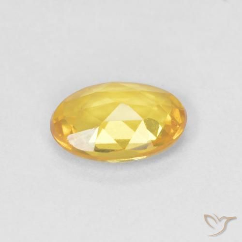 Zaffiro Oro brillante naturale da 0.54 ct, Ovale, VVS