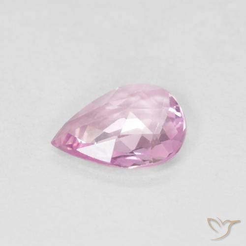 Zaffiro Rosa Molto Chiaro naturale da 0.43 ct, Forma a pera, VVS