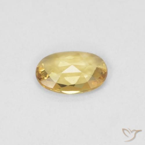 Zaffiro Arancio dorato naturale da 0.36 ct, Ovale, VVS-VS