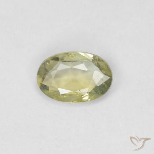0.40ct Naturale Caldo bosco verde Zaffiro, Ovale, VVS-VS