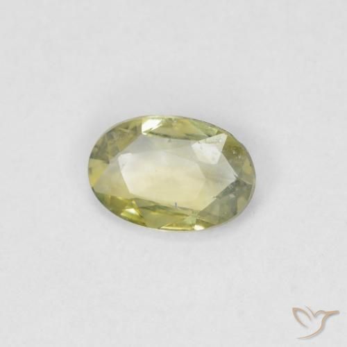 Zaffiro Caldo bosco verde naturale da 0.40 ct, Ovale, VVS-VS