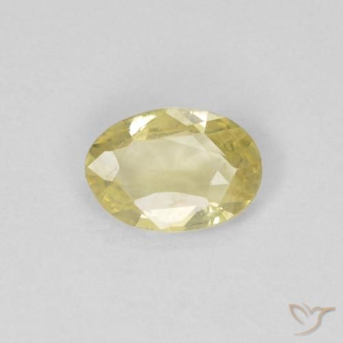 0.38ct Naturale Giallo chiaro Zaffiro, Ovale, VVS