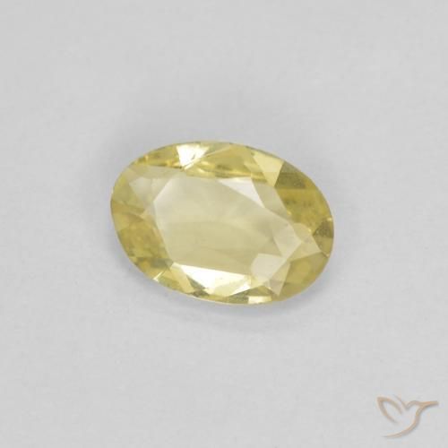 Zaffiro Giallo chiaro naturale da 0.38 ct, Ovale, VVS