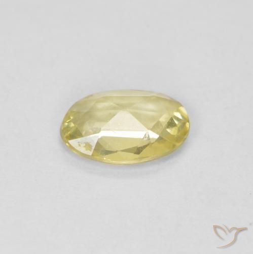 Zaffiro Giallo chiaro naturale da 0.38 ct, Ovale, VVS