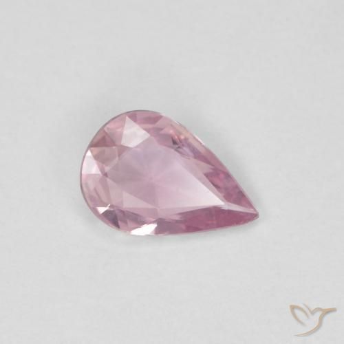 Zaffiro Rosa chiaro naturale da 0.34 ct, Forma a pera, VVS