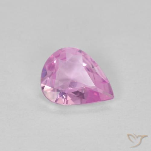 Zaffiro Rosa chiaro naturale da 0.43 ct, Forma a pera, VVS