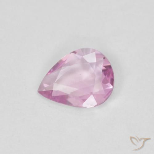 Zaffiro Rosa viola reale molto chiaro naturale da 0.30 ct, Forma a pera, VVS