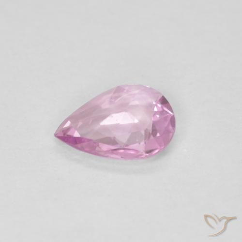 Zaffiro Rosa viola reale molto chiaro naturale da 0.30 ct, Forma a pera, VVS