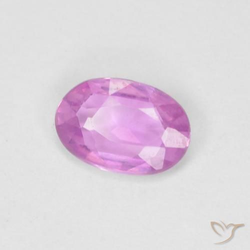 Zaffiro Viola Rosato Intenso naturale da 0.47 ct, Ovale, VVS-VS