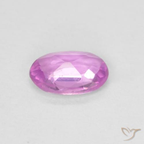 Zaffiro Viola Rosato Intenso naturale da 0.47 ct, Ovale, VVS-VS