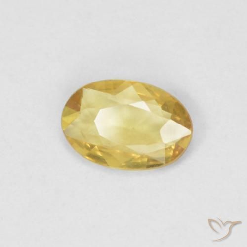 Zaffiro Oro medio naturale da 0.37 ct, Ovale, VVS-VS