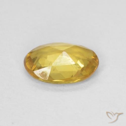 Zaffiro Oro medio naturale da 0.61 ct, Ovale, VVS-VS