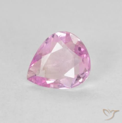0.32ct Naturale Rosa Molto Chiaro Zaffiro, Forma a pera, VVS-VS