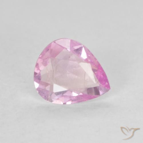 Zaffiro Rosa Molto Chiaro naturale da 0.32 ct, Forma a pera, VVS-VS
