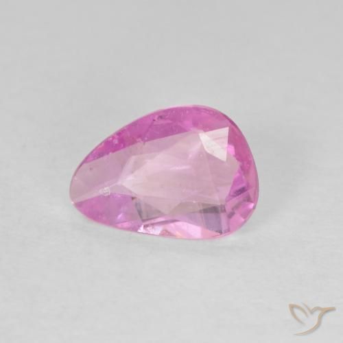 0.49ct Naturale Rosa Molto Chiaro Zaffiro, Forma a pera, VVS-VS