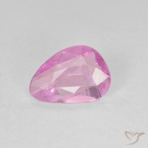 Zaffiro Rosa Molto Chiaro naturale da 0.49 ct, Forma a pera, VVS-VS