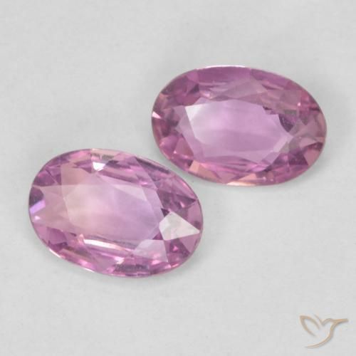 Gemme di Zaffiro Rosa viola reale molto chiaro naturale da 0.78 ct, Ovale, VVS-VS