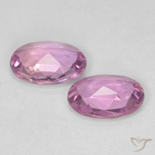 Gemme di Zaffiro Rosa viola reale molto chiaro naturale da 0.78 ct, Ovale, VVS-VS