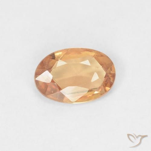 0.38ct Naturale Dorato pesca chiaro Zaffiro, Ovale, VVS
