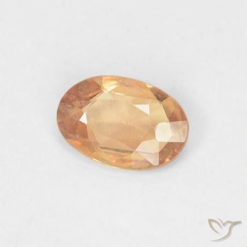 Zaffiro Dorato pesca chiaro naturale da 0.38 ct, Ovale, VVS