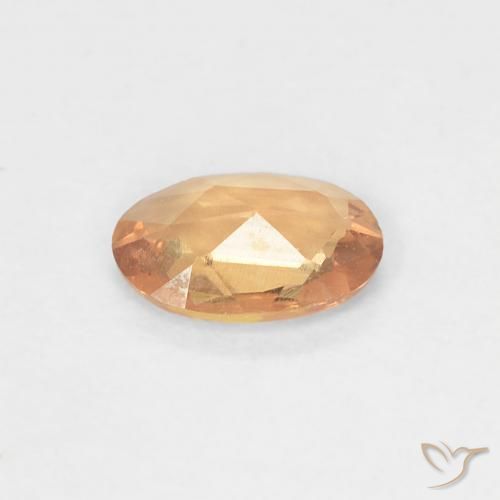 Zaffiro Dorato pesca chiaro naturale da 0.38 ct, Ovale, VVS