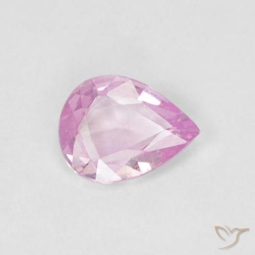 0.44ct Naturale Rosa porpora chiaro reale Zaffiro, Forma a pera, VS