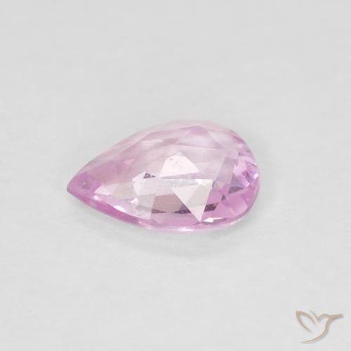 Zaffiro Rosa porpora chiaro reale naturale da 0.44 ct, Forma a pera, VS