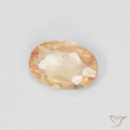 Zaffiro Arancio Pesca Chiaro naturale da 0.38 ct, Ovale, VS
