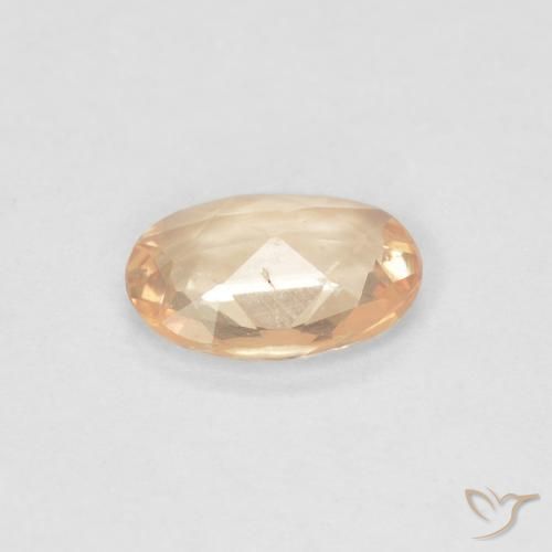 Zaffiro Arancio Pesca Chiaro naturale da 0.38 ct, Ovale, VS