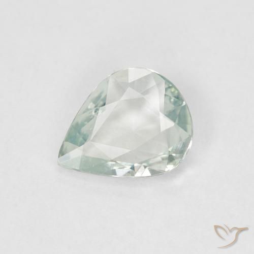 0.47ct Naturale Verde chiaro Zaffiro, Forma a pera, VS