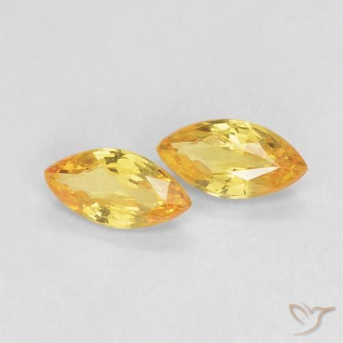 Gemme di Zaffiro Dorato naturale da 0.37 ct, Taglio marquise, VVS