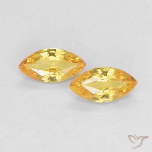 Gemme di Zaffiro Dorato naturale da 0.37 ct, Taglio marquise, VVS